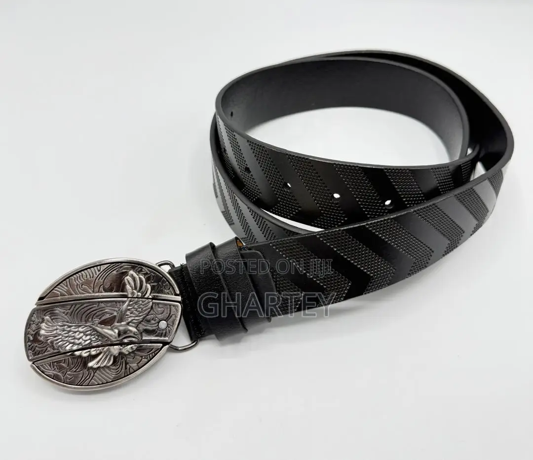 Bold Metal Embossed Buckle Rubber Belt