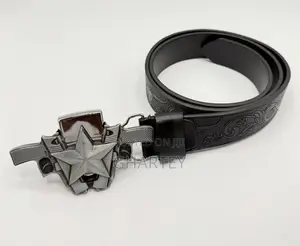 Bold Metal Embossed Buckle Rubber Belt