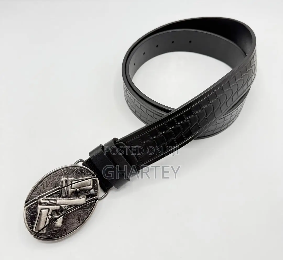 Bold Metal Embossed Buckle Rubber Belt