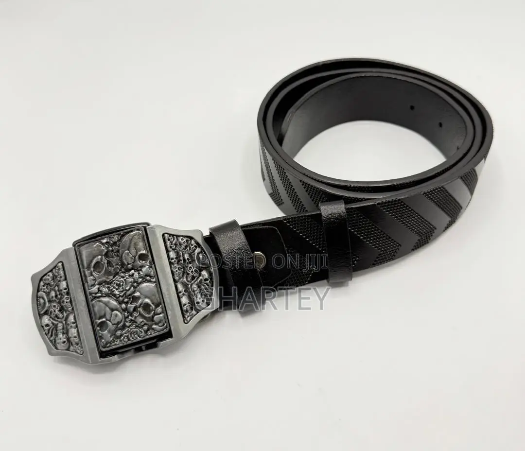 Bold Metal Embossed Buckle Rubber Belt
