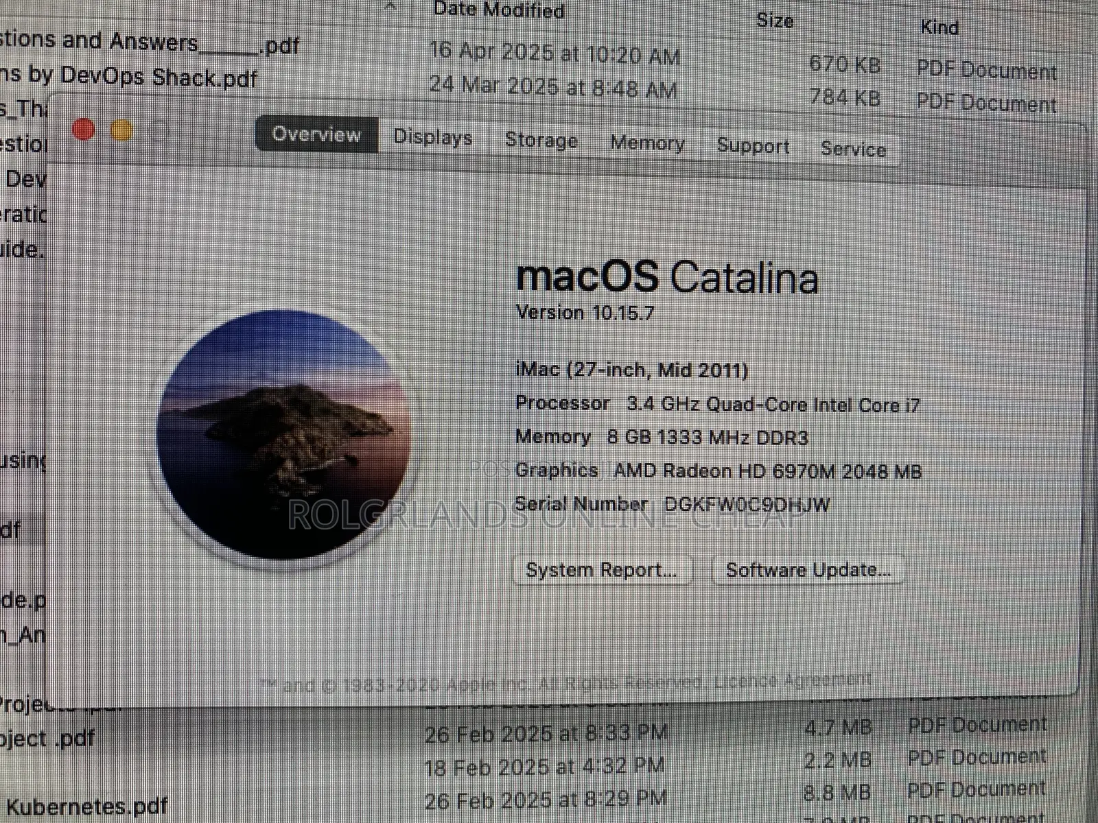 Desktop Computer Apple iMac 8GB Intel Core i7 SSD 1T