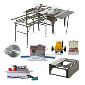 Foldable Table Saw With Edge Binding Machine and Router Set