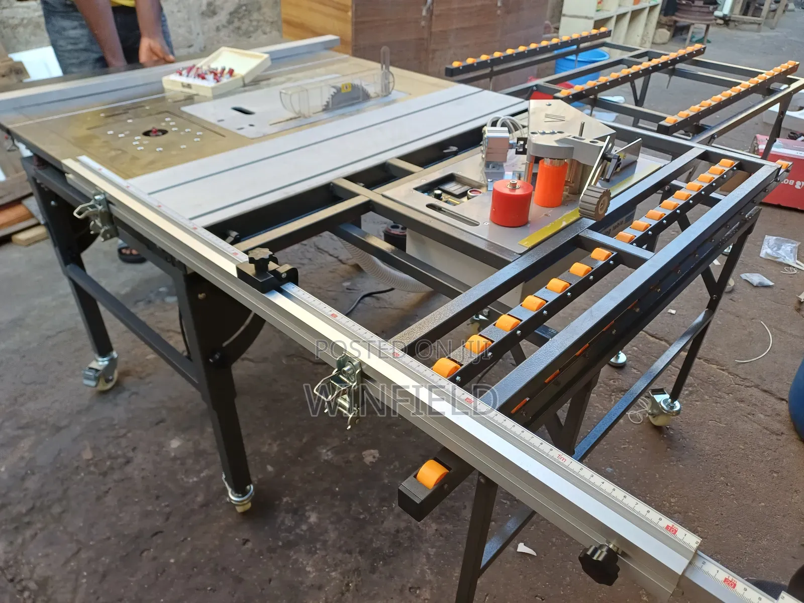 Foldable Table Saw With Edge Binding Machine and Router Set