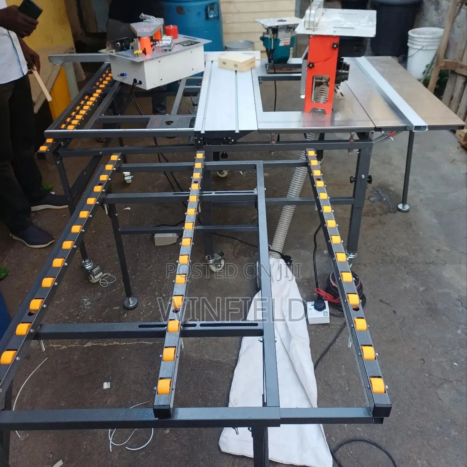 Foldable Table Saw With Edge Binding Machine and Router Set