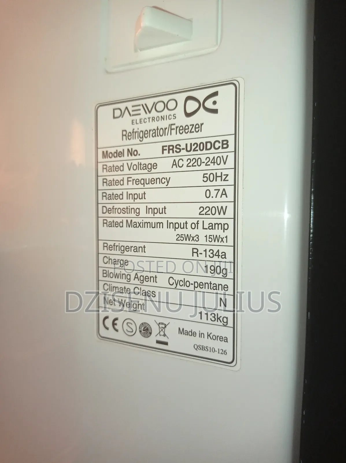 Daewoo 603ltrs Side-by-side Fridge