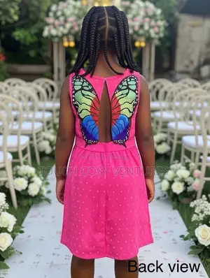 Stylish Pink Butterfly Dress