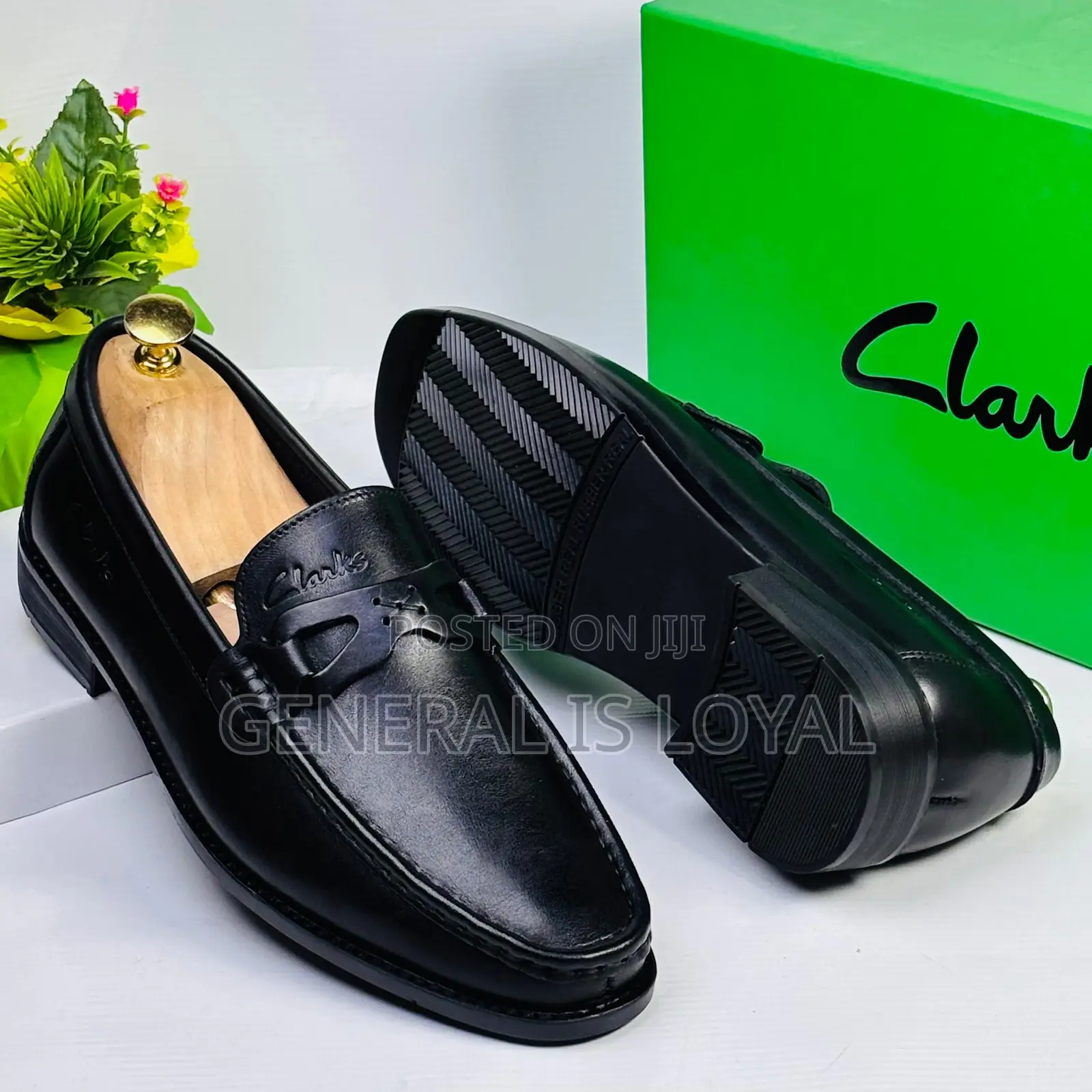 Clarks Men Black Leather Loafers