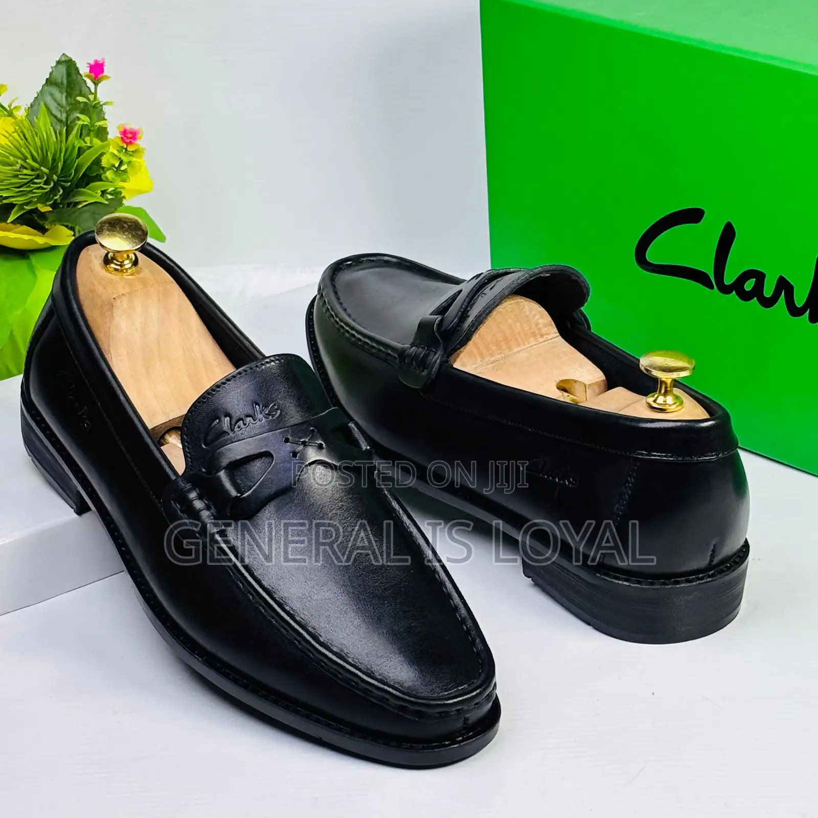 Clarks Men Black Leather Loafers