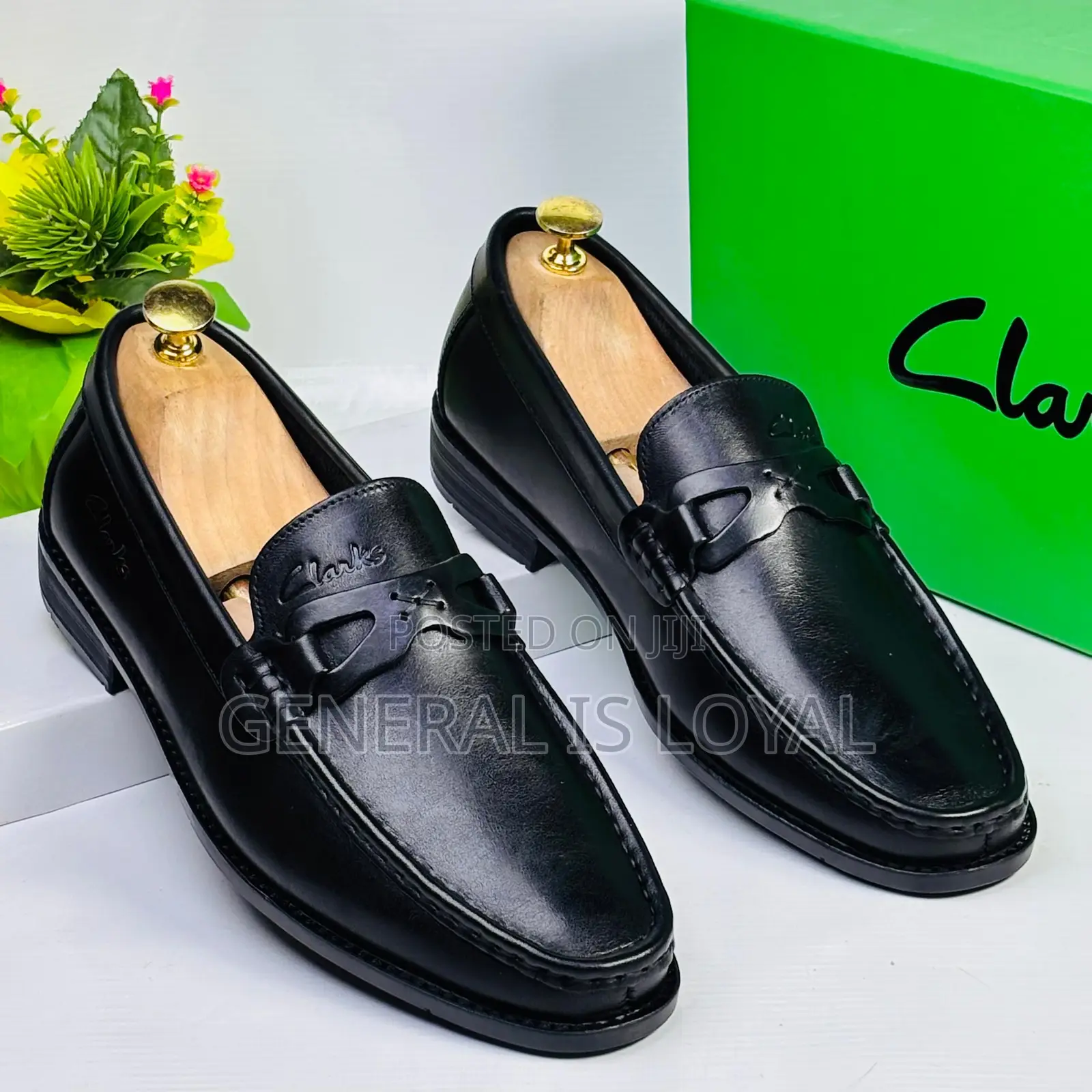 Clarks Men Black Leather Loafers