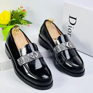 Dior Men's Executive Black Polished Leather Loafers