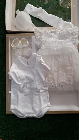 Baby Girl White Christening Dress Set