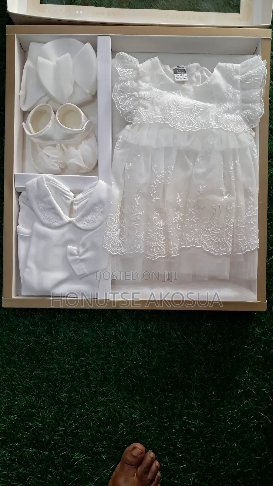 Baby Girl White Christening Dress Set