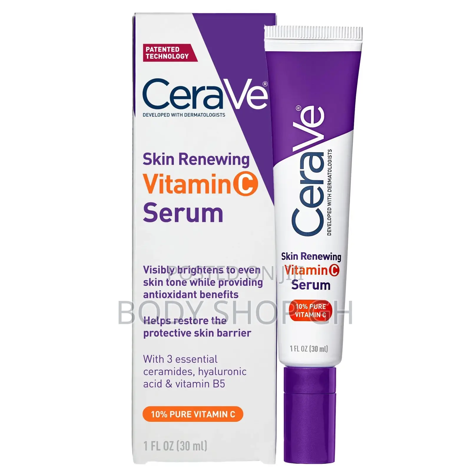 Cerave Vitamin C Serum With Hyaluronic Acid, Skin Brightening Serum