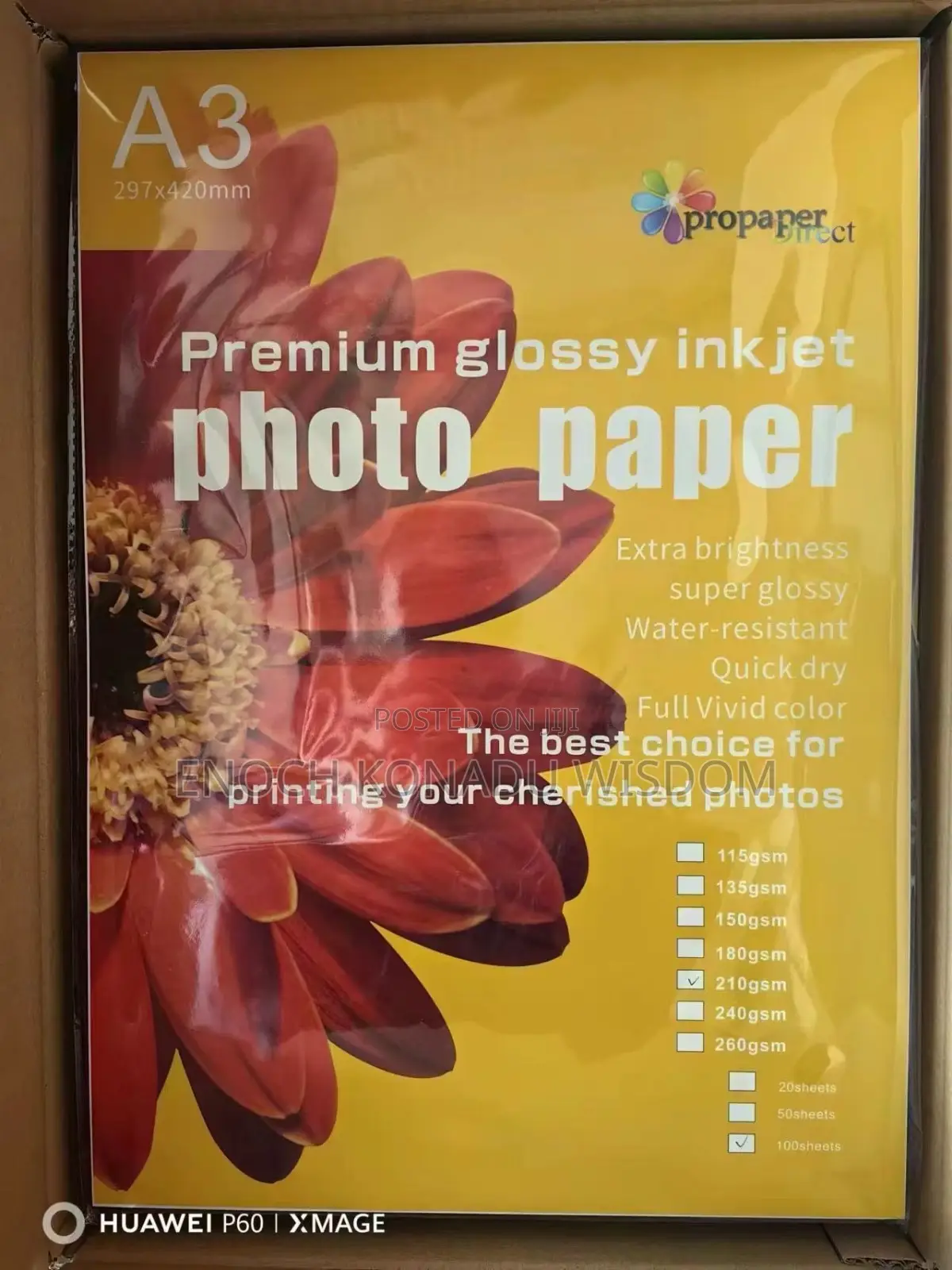 Photopaper and PVC