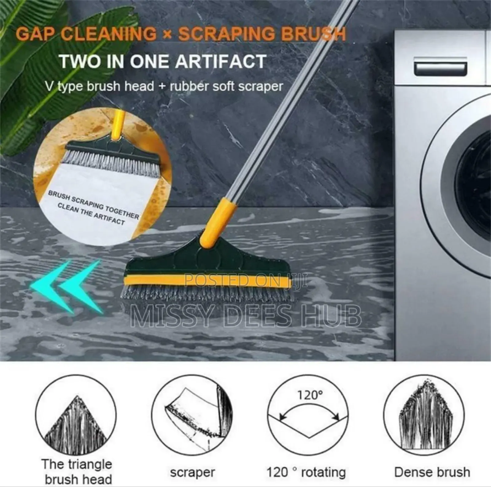2in1 Hard Bristles Scrubbing Brush