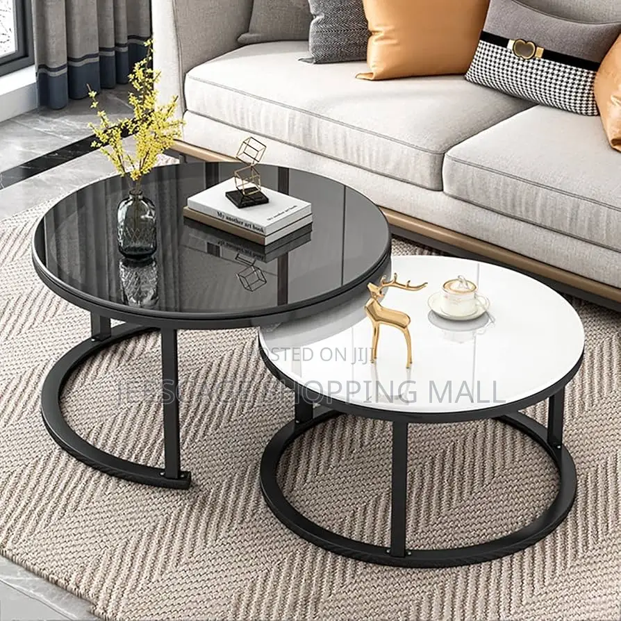 Real Stone Marbel Round Coffee Table for Living Room
