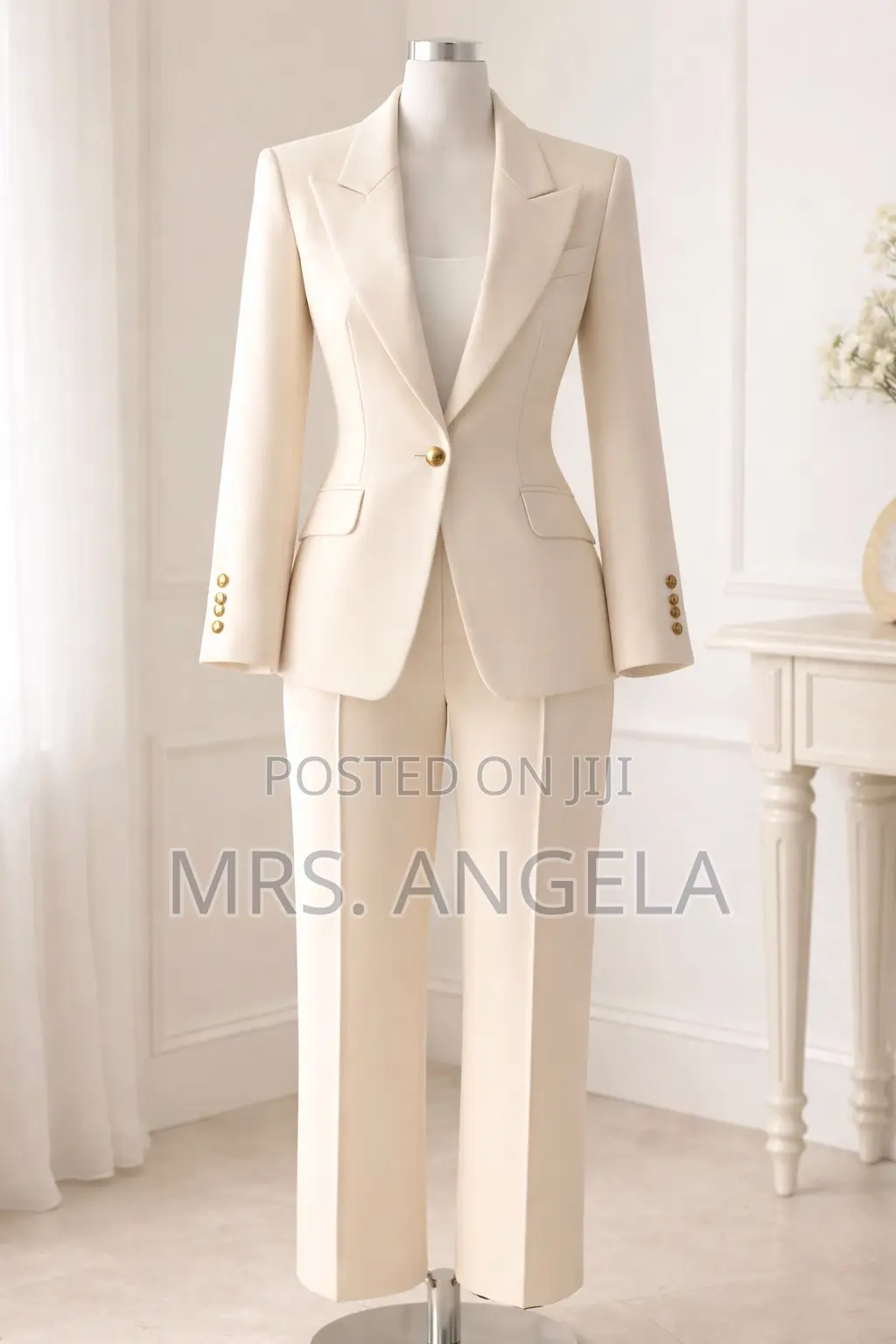 Elegant Beige Ladies Suit