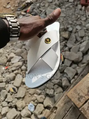 White Leather Slippers