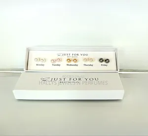 Pearl Stud Earrings, Seven Pairs Per Pack