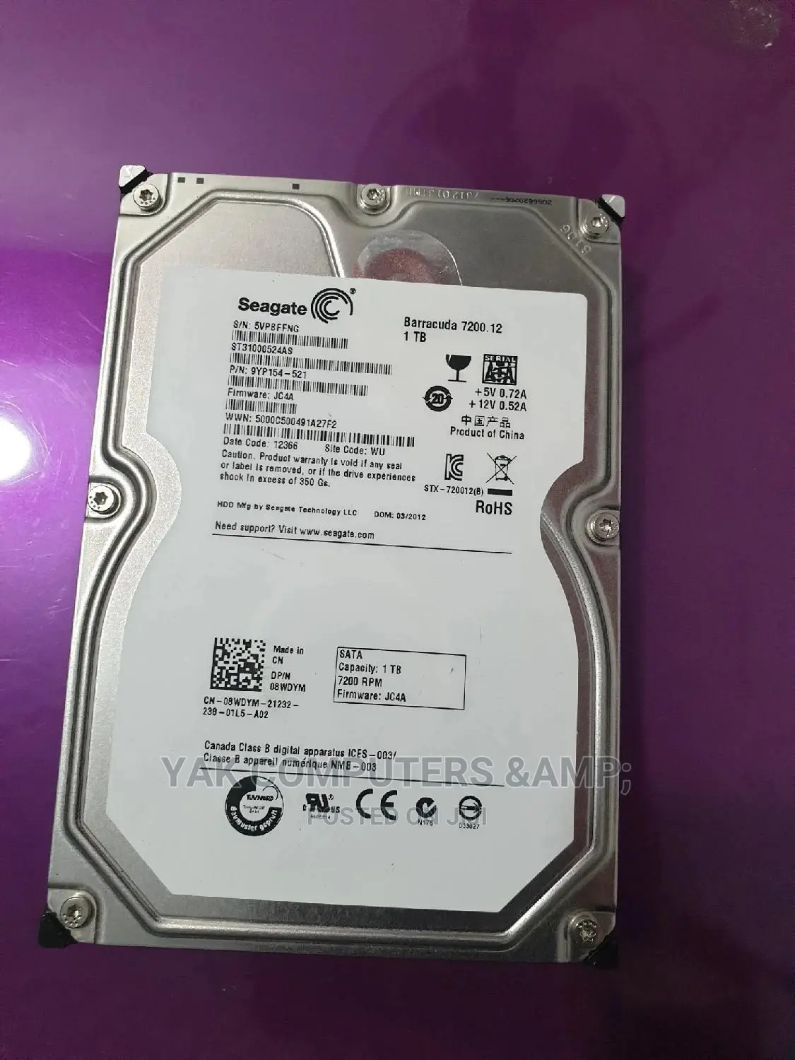 1tb Fresh Seagate Desktop Hdd