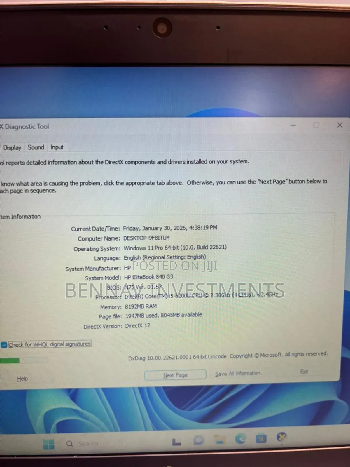 Laptop HP EliteBook 840 G3 8GB Intel Core i5 SSD 256GB
