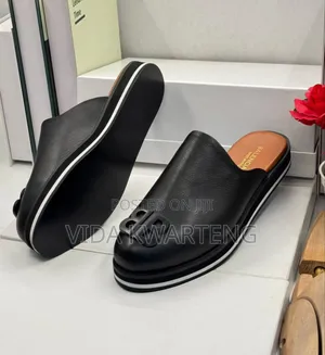 Classic Black Leather Balenciaga Half Shoe