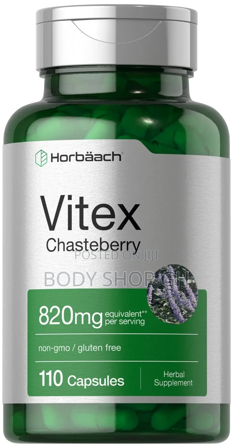 Vitex Berry 820mg | 110 Capsules | Chasteberry Supplement for Women