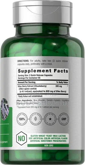 Vitex Berry 820mg | 110 Capsules | Chasteberry Supplement for Women