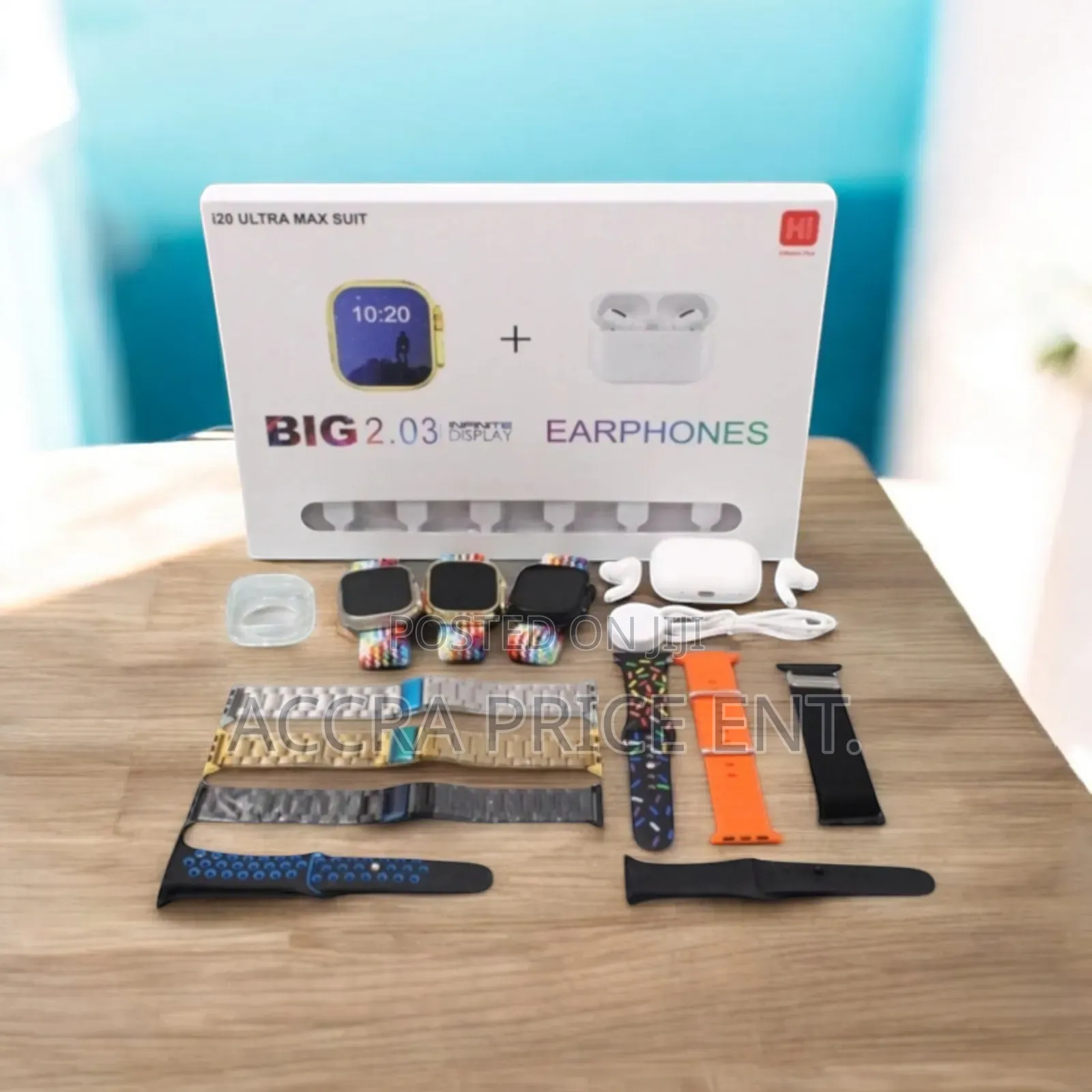 I20 Ultra Max Suit Combination Smartwatch 10 in 1 Straps (229287)