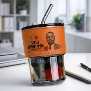 Customised Glass Cup With Leather As Souvenir