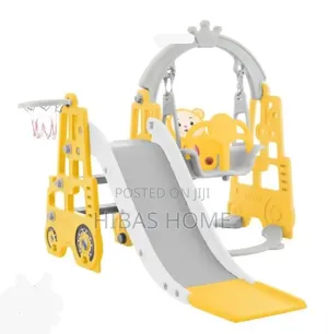 Kids 3in1 Swing With Slide With Basket Ball Hoopcm