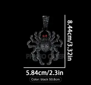 Black Spider Pendant Cuban Chain