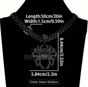 Black Spider Pendant Cuban Chain