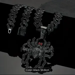 Black Spider Pendant Cuban Chain