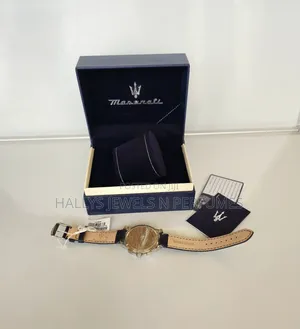 Maserati Successo R Blue Leather Strap Watch