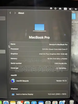Laptop Apple MacBook Pro 2019 16GB Intel Core I7 SSD 512GB