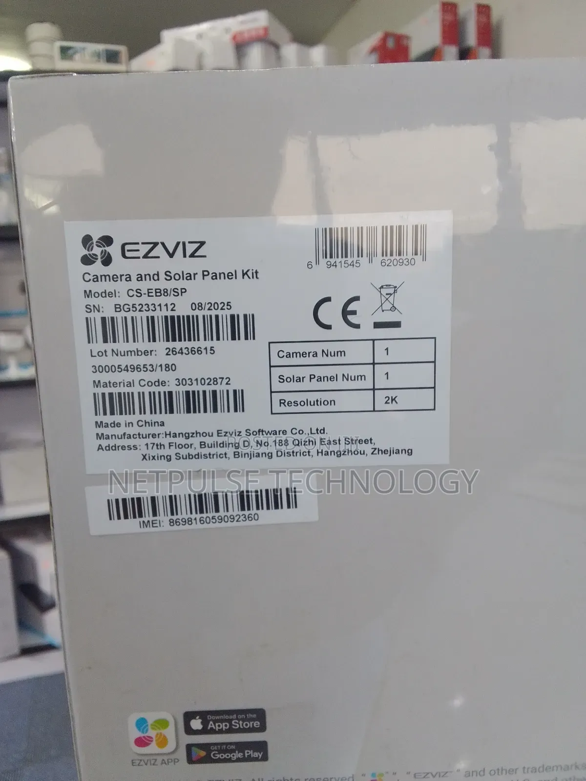 Ezviz Smart Home Battery Camera and Solar Panel Kit - Eb8 4g