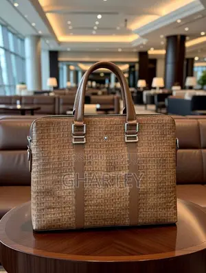 Modern Croc-Embossed Executive Briefcase