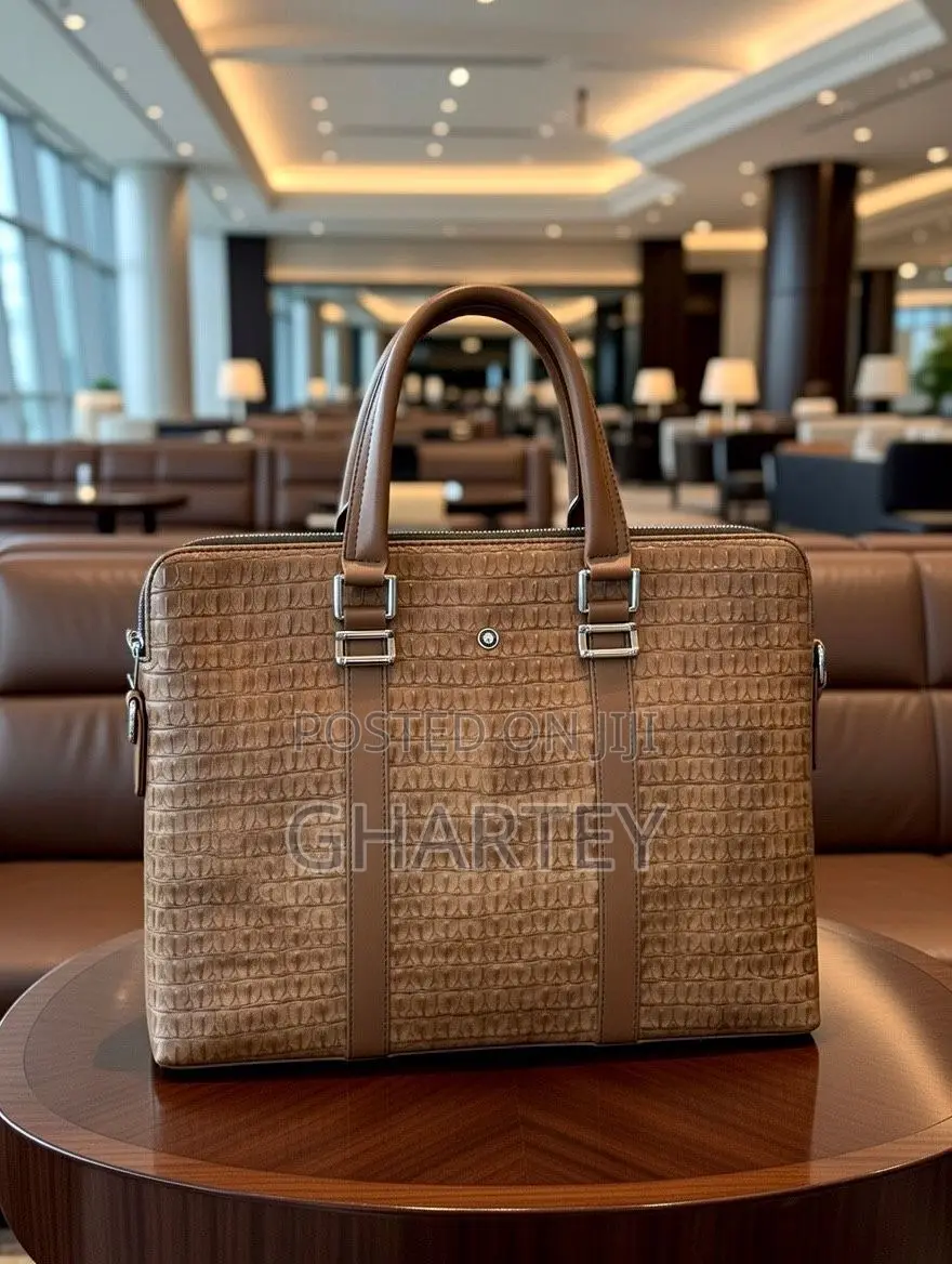 Modern Croc-Embossed Executive Briefcase