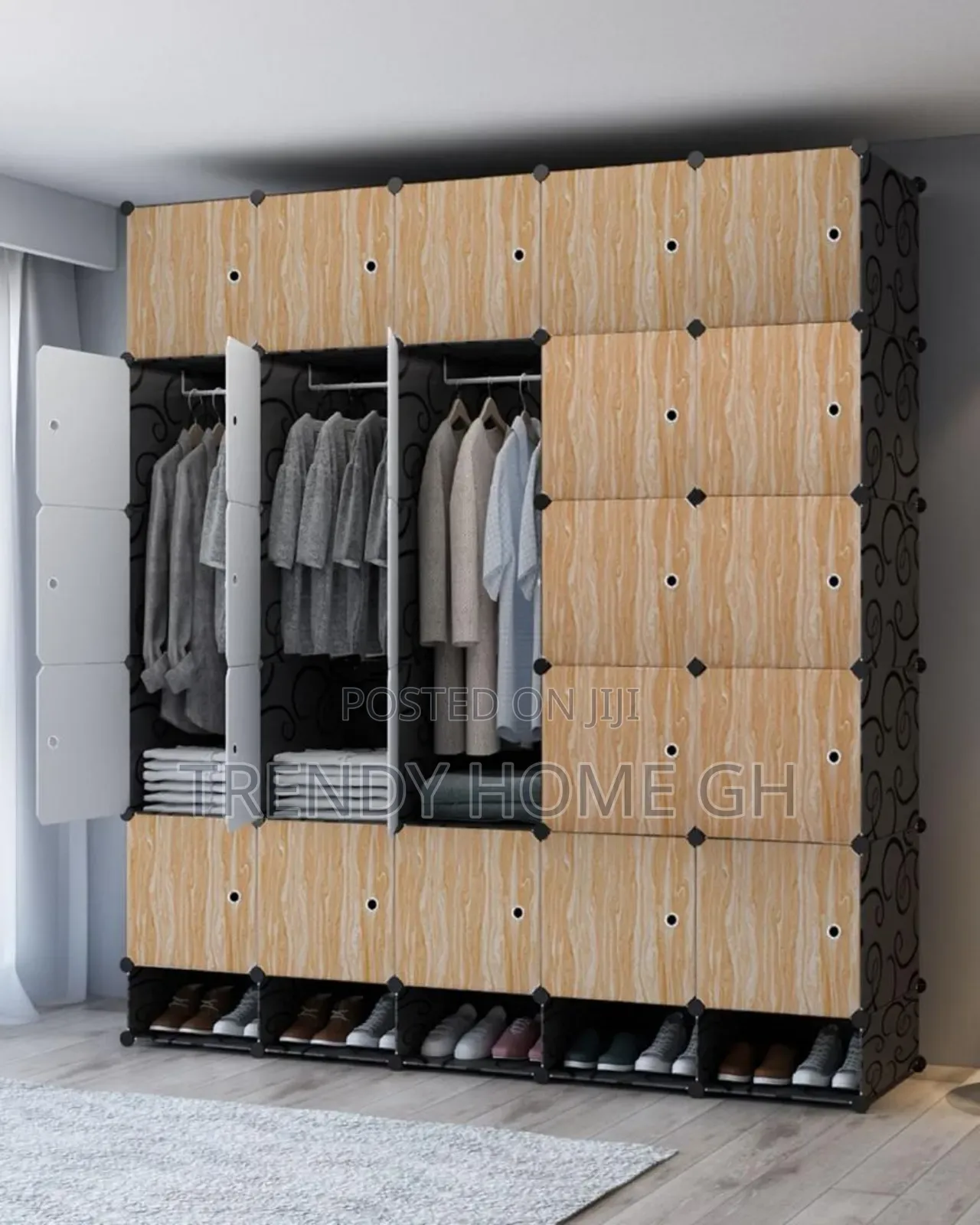 25 Cubes Modular Wardrobe With Shoe Rack
