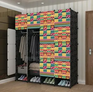 16 Cubes Modular Plastic Wardrobe Closet Organizer With Shoe Rack