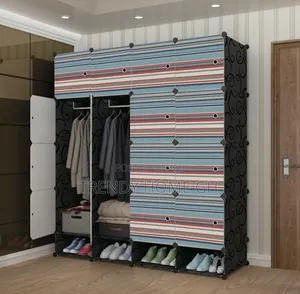 16 Cubes Modular Plastic Wardrobe Closet Organizer With Shoe Rack