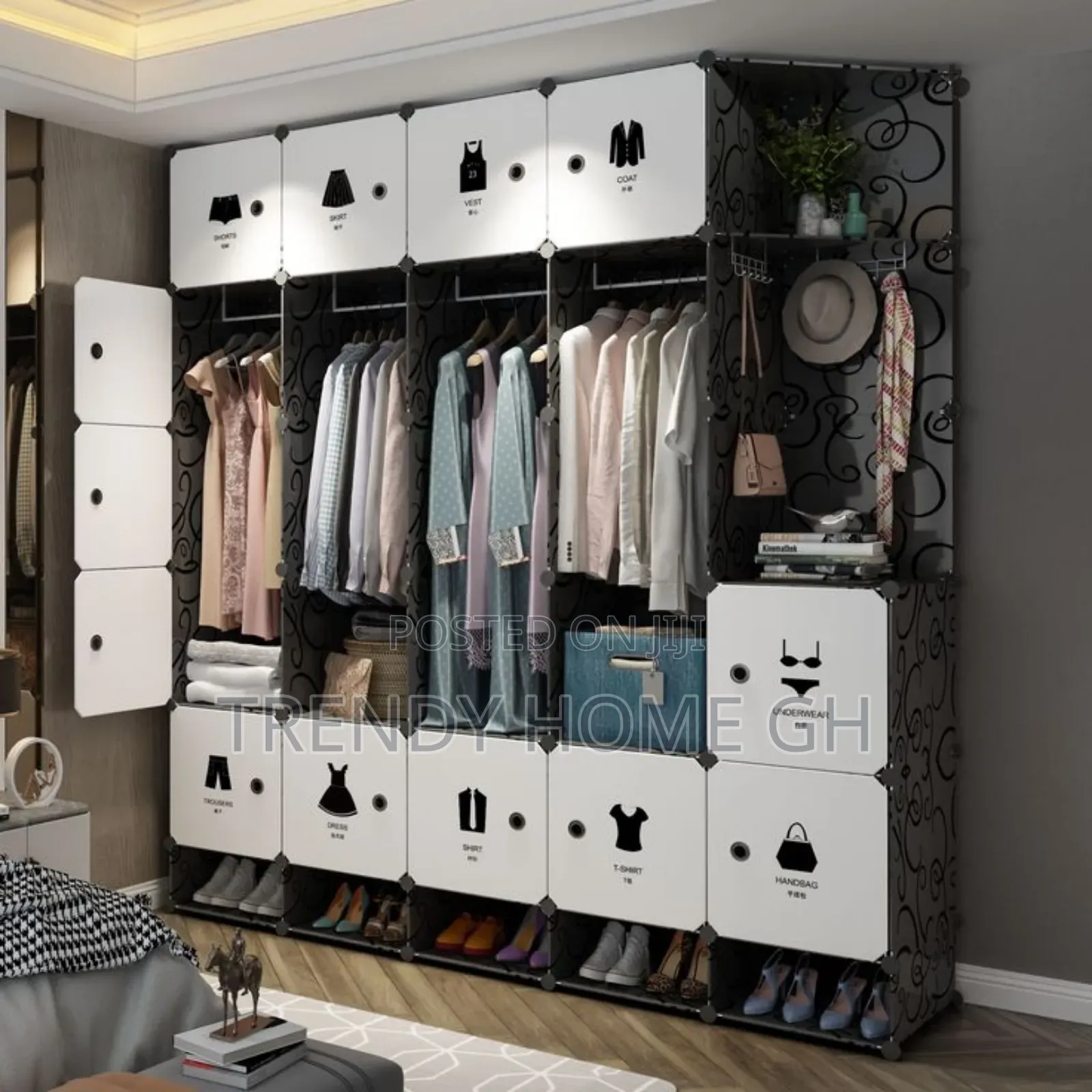 Diy 30 Cube Wardrobe Cabinet for Clothes Shoes