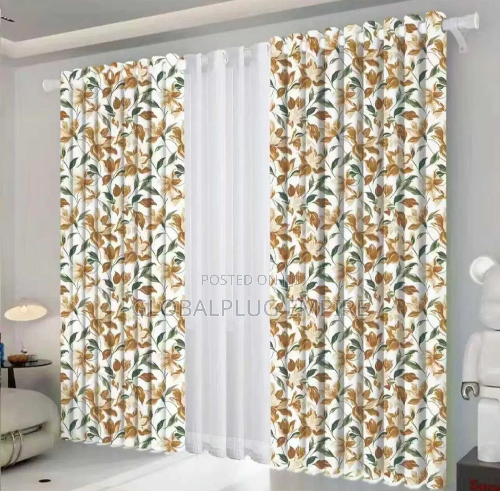 3-in-1 Beautiful Curtains Stylish Elegant