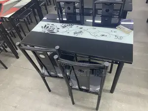 Dining Table With 4 Chairs (Glass Table )