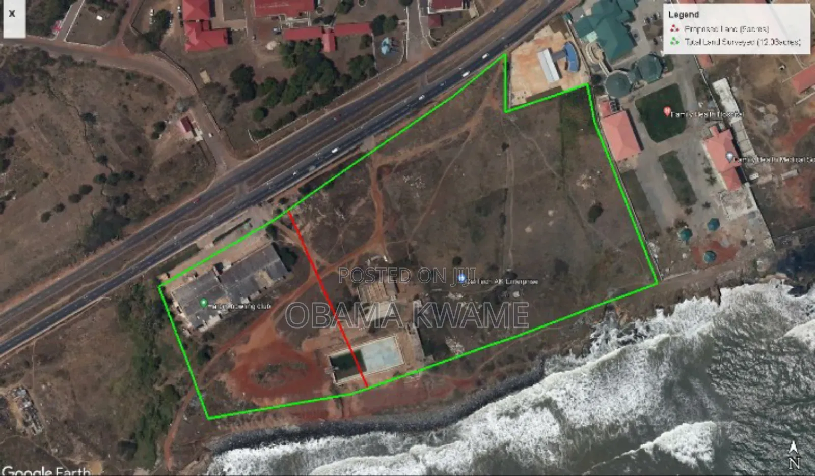 12 Acres of Beachfront Land for Sale at Kofi Annan - Teshie , Labadi