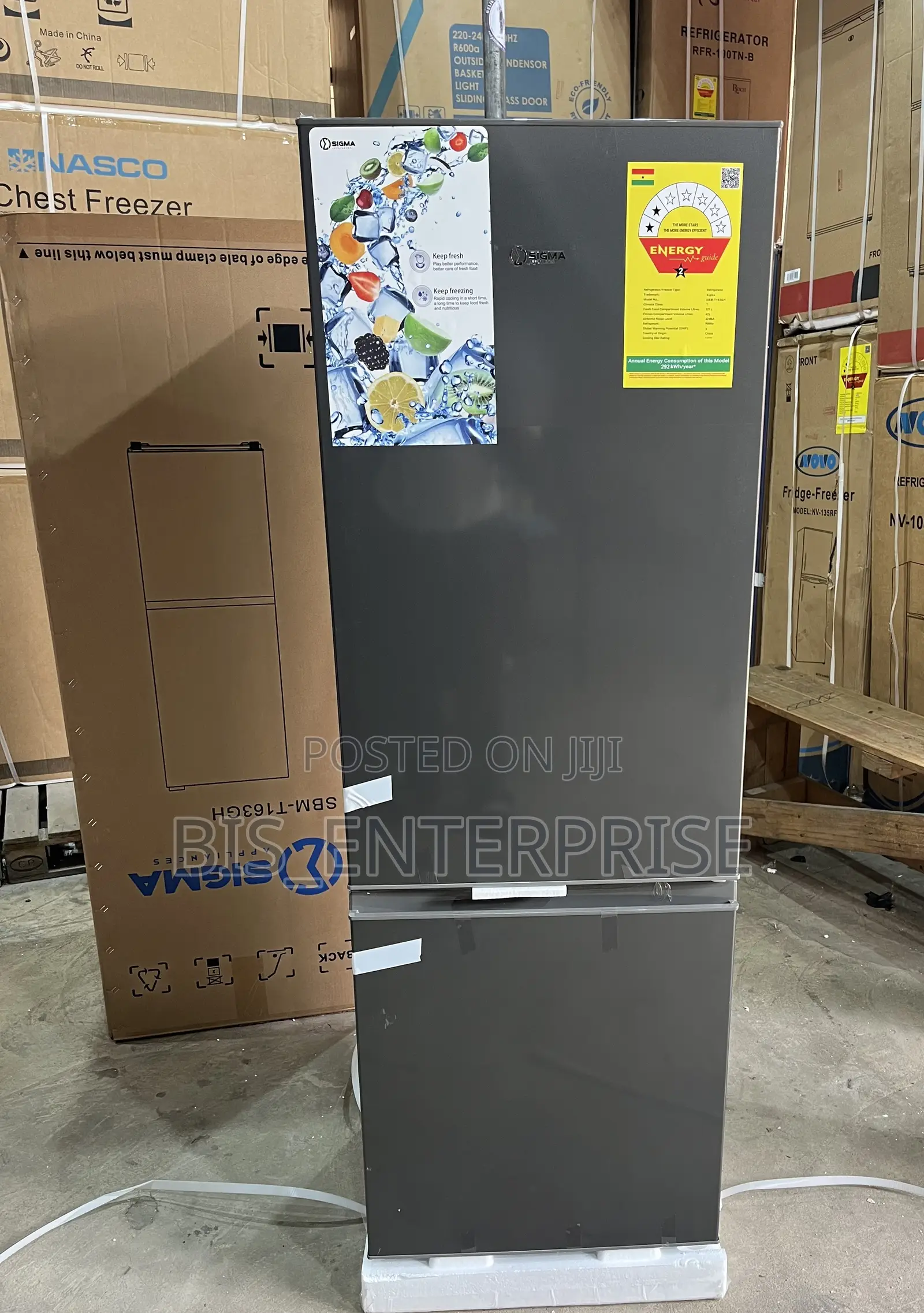 Sigma Refrigerator Double Door 162 Liters