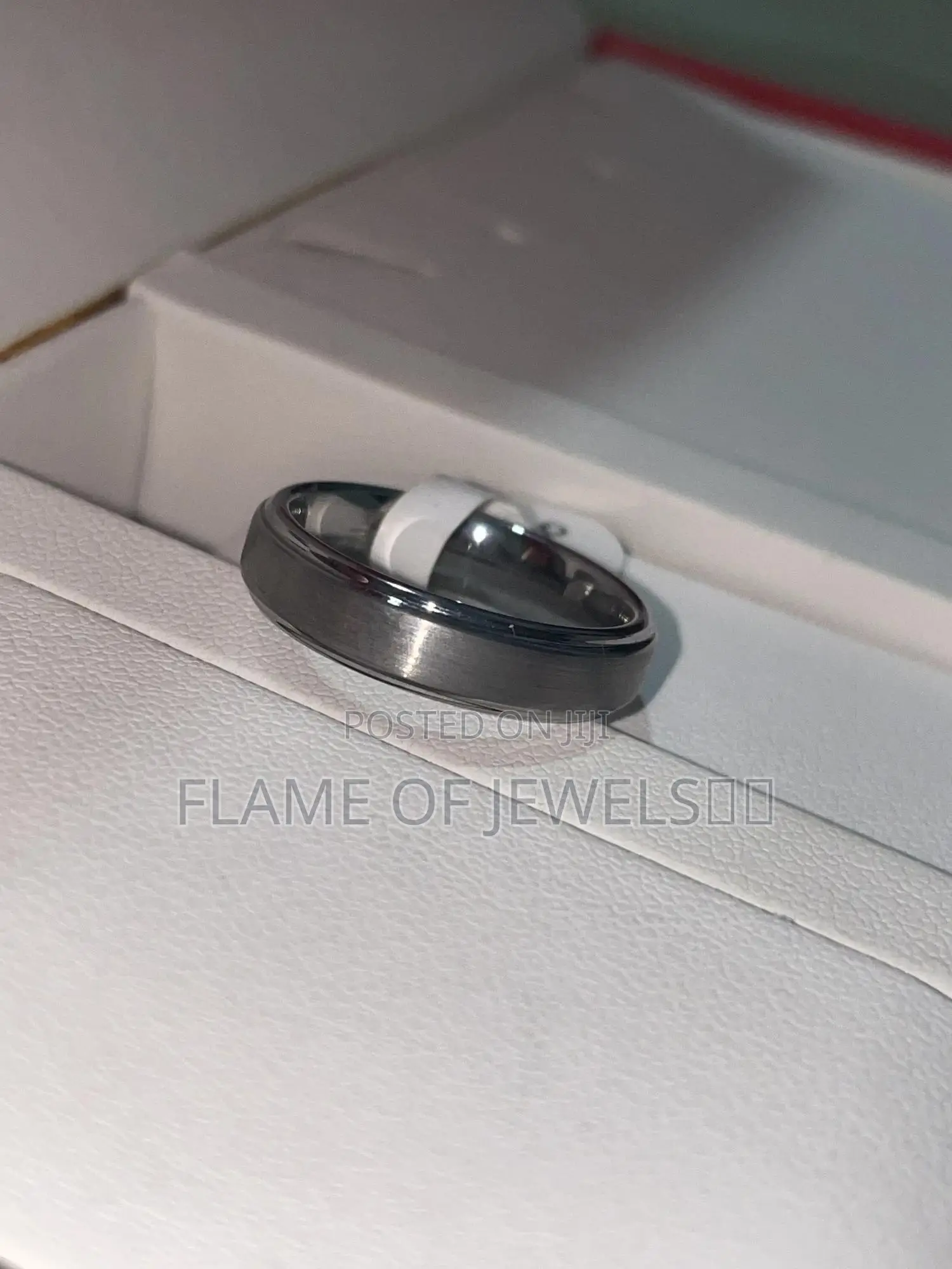 No Fade Dark Silver Men Wedding Band