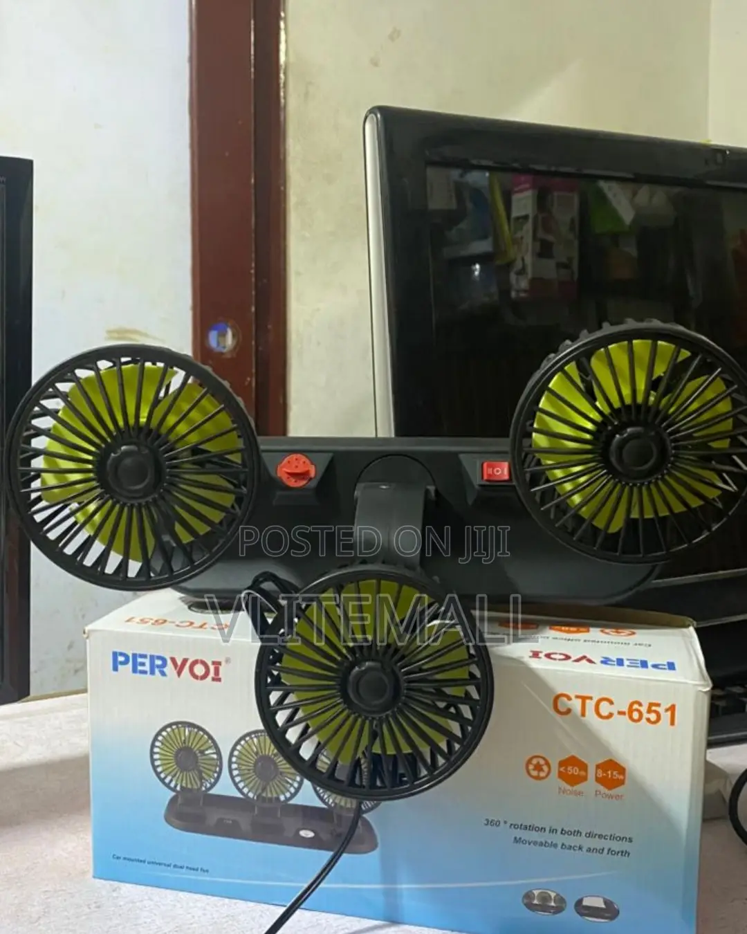 Pervoi Car Mounted Universal Head Fan