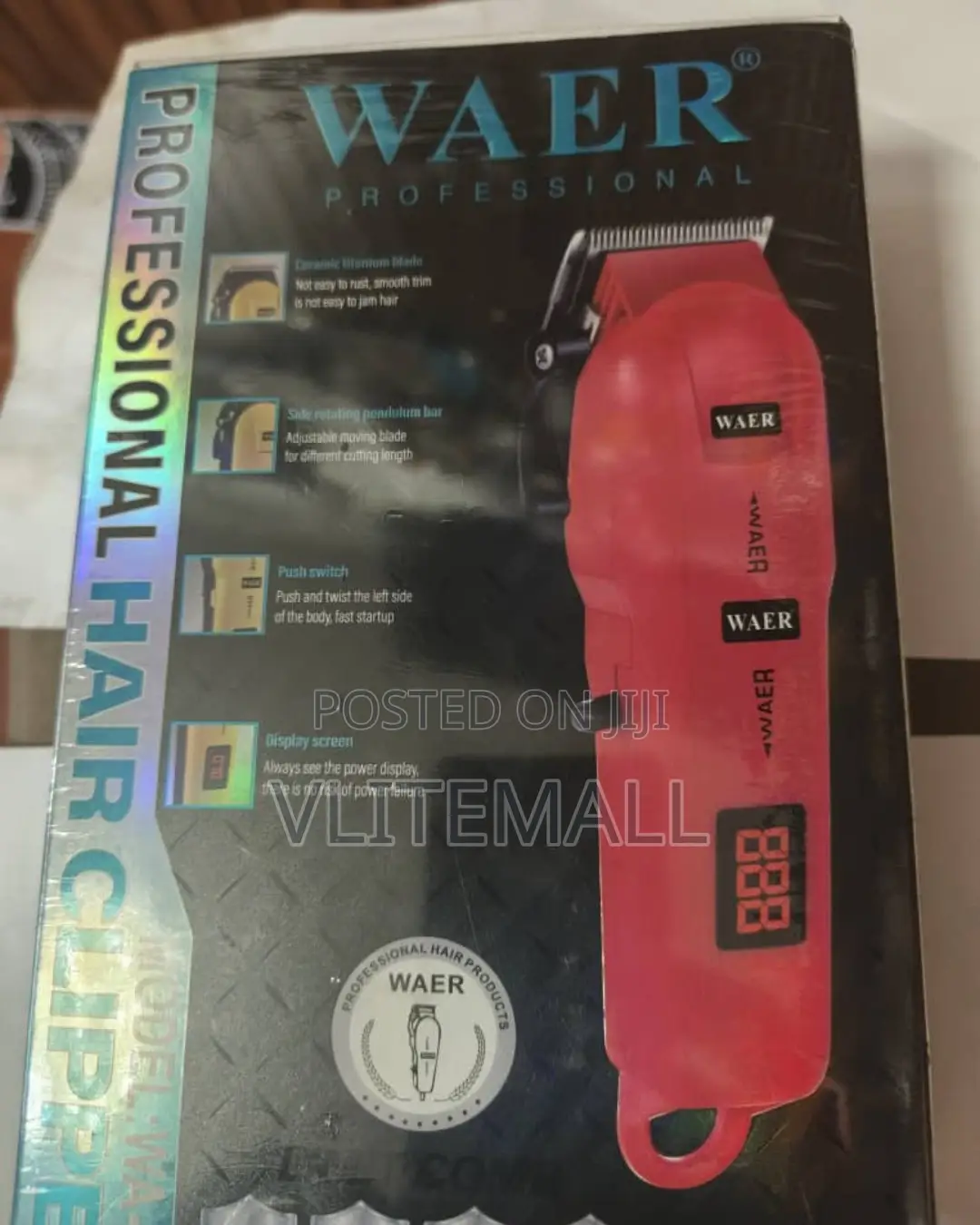 Waer Professional Rechargeable Hair Clipper Set With LCD Indicator